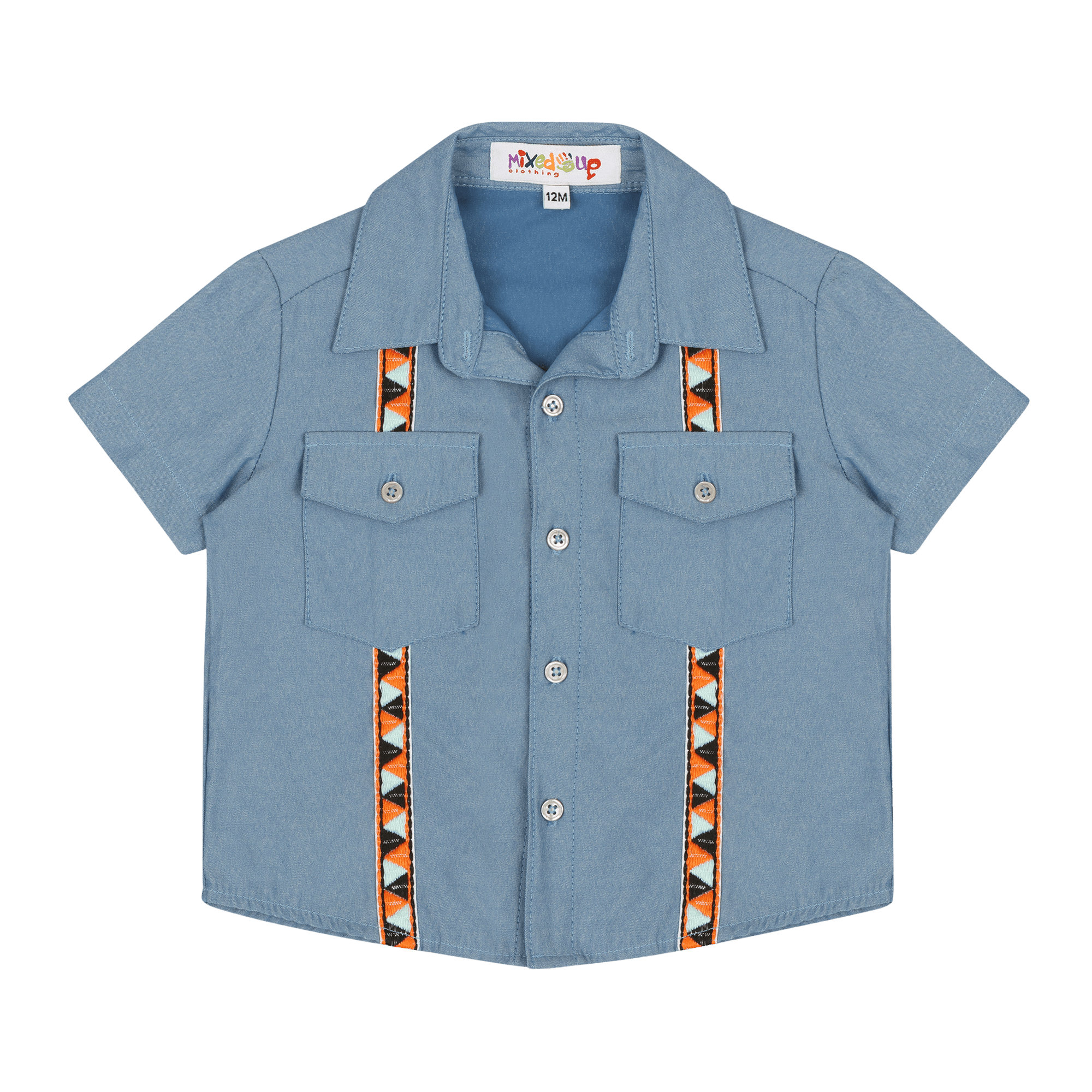 Baby Hemd Shirt – Short Sleeve Multicultural Button - Down for Kids