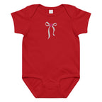 Elegant embroidered bow Baby jersey bodysuit by La Vie Bien