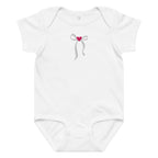 Elegant embroidered bow Baby jersey bodysuit by La Vie Bien