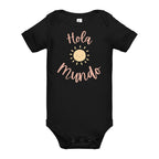 Hola mundo Baby short sleeve one piece by La Vie Bien