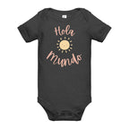 Hola mundo Baby short sleeve one piece by La Vie Bien