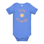 Hola mundo Baby short sleeve one piece by La Vie Bien