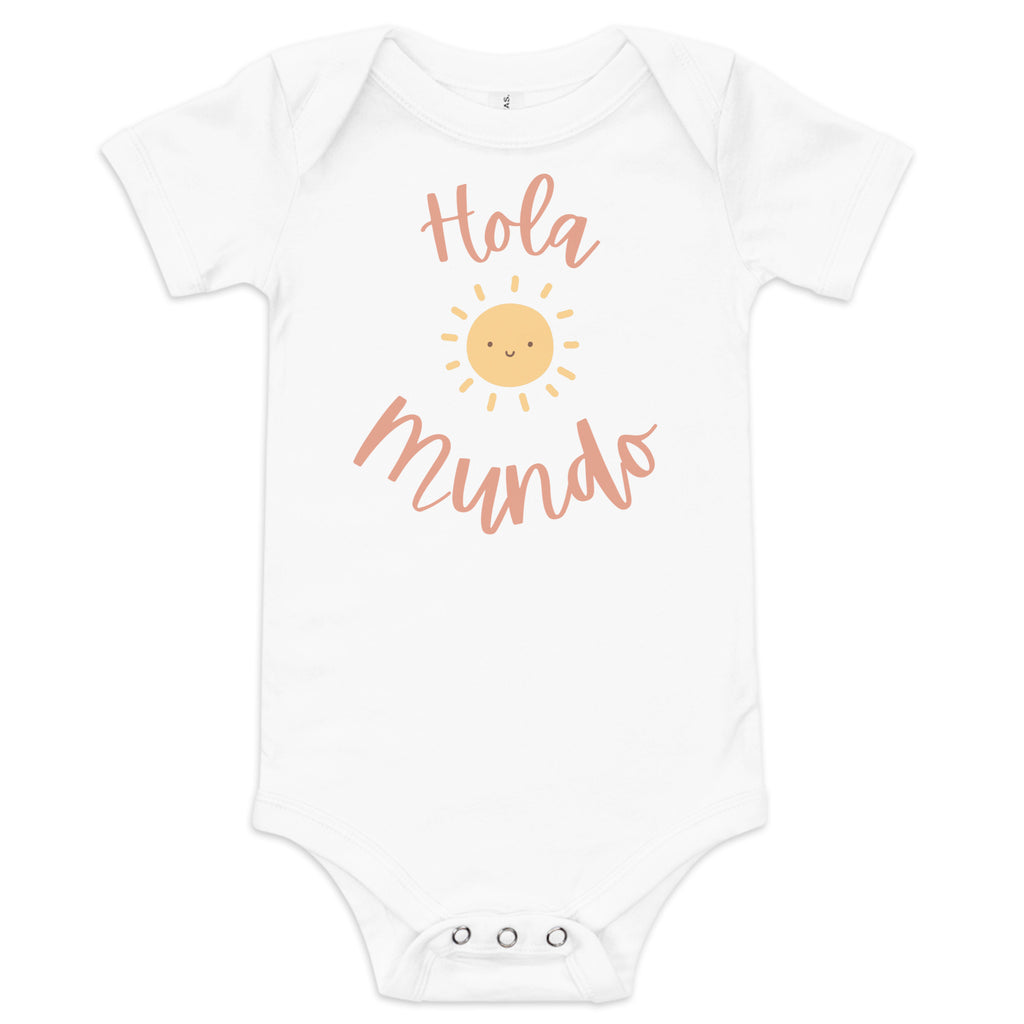 Hola mundo Baby short sleeve one piece