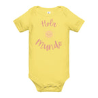 Hola mundo Baby short sleeve one piece by La Vie Bien
