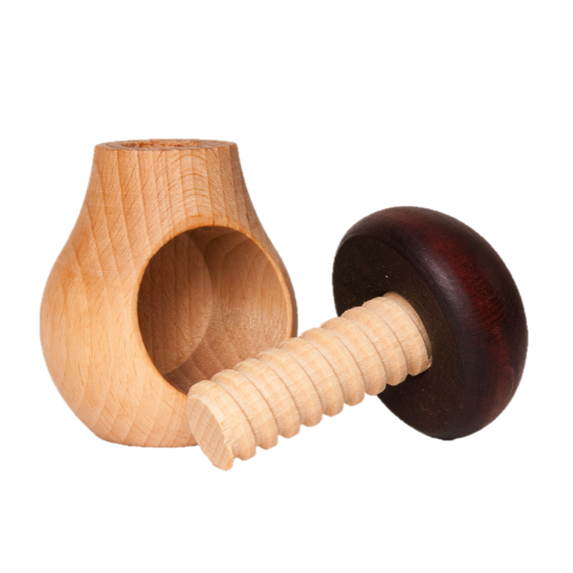 Wooden Nutcracker Mushroom with Screw Toy