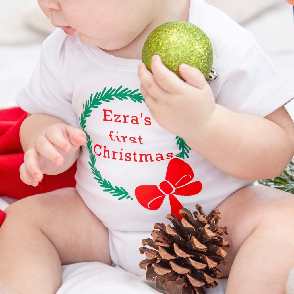 Baby's Personalized First Christmas Bodysuit Baby and Kids La Vie Bien Baby's Personalized First Christmas Bodysuit