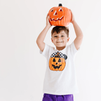 Backwards Hat Pumpkin toddler and youth tee shirt, Halloween collection by Benny and Ray Apparel