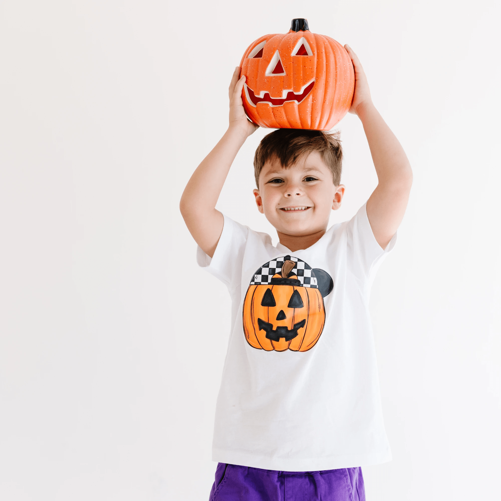 Backwards Hat Pumpkin toddler and youth tee shirt, Halloween collection by Benny and Ray Apparel