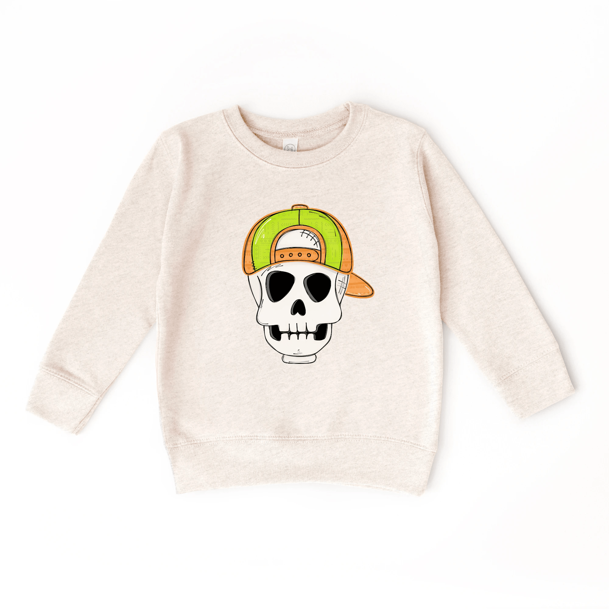Backwards Hat Skull toddler and youth Sweatshirt by Benny and Ray Apparel