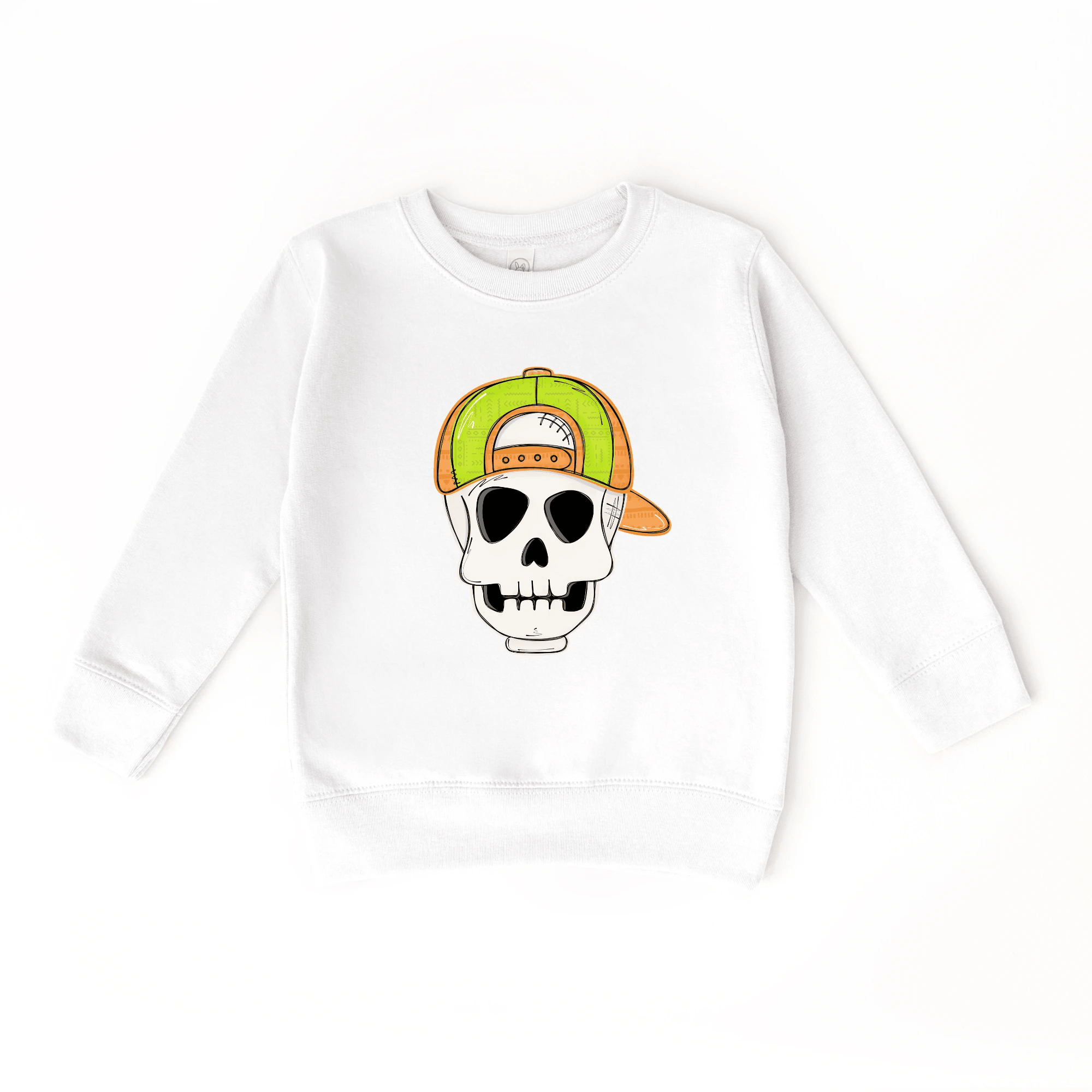 Backwards Hat Skull toddler and youth Sweatshirt by Benny and Ray Apparel