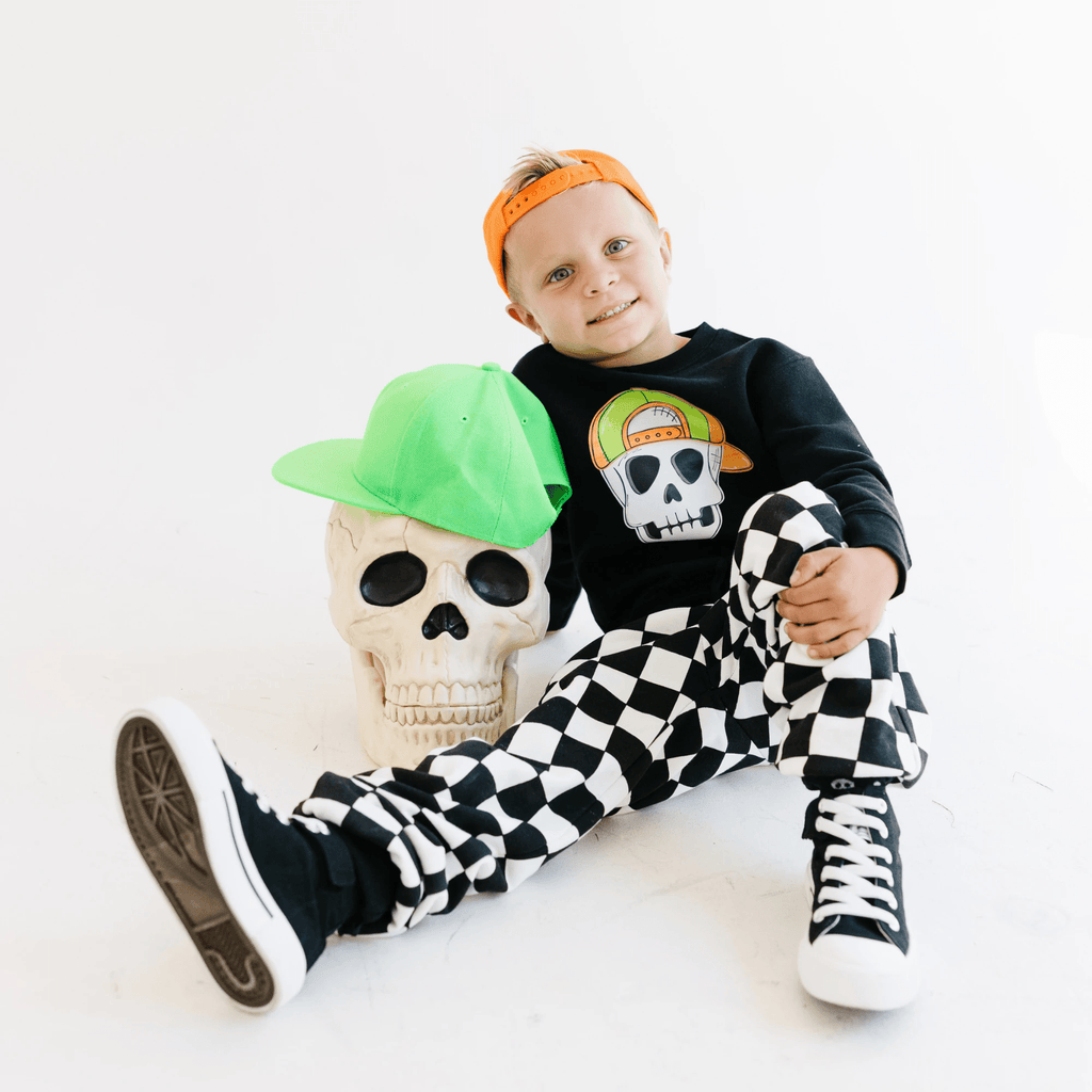 Backwards Hat Skull toddler and youth Sweatshirt by Benny and Ray Apparel