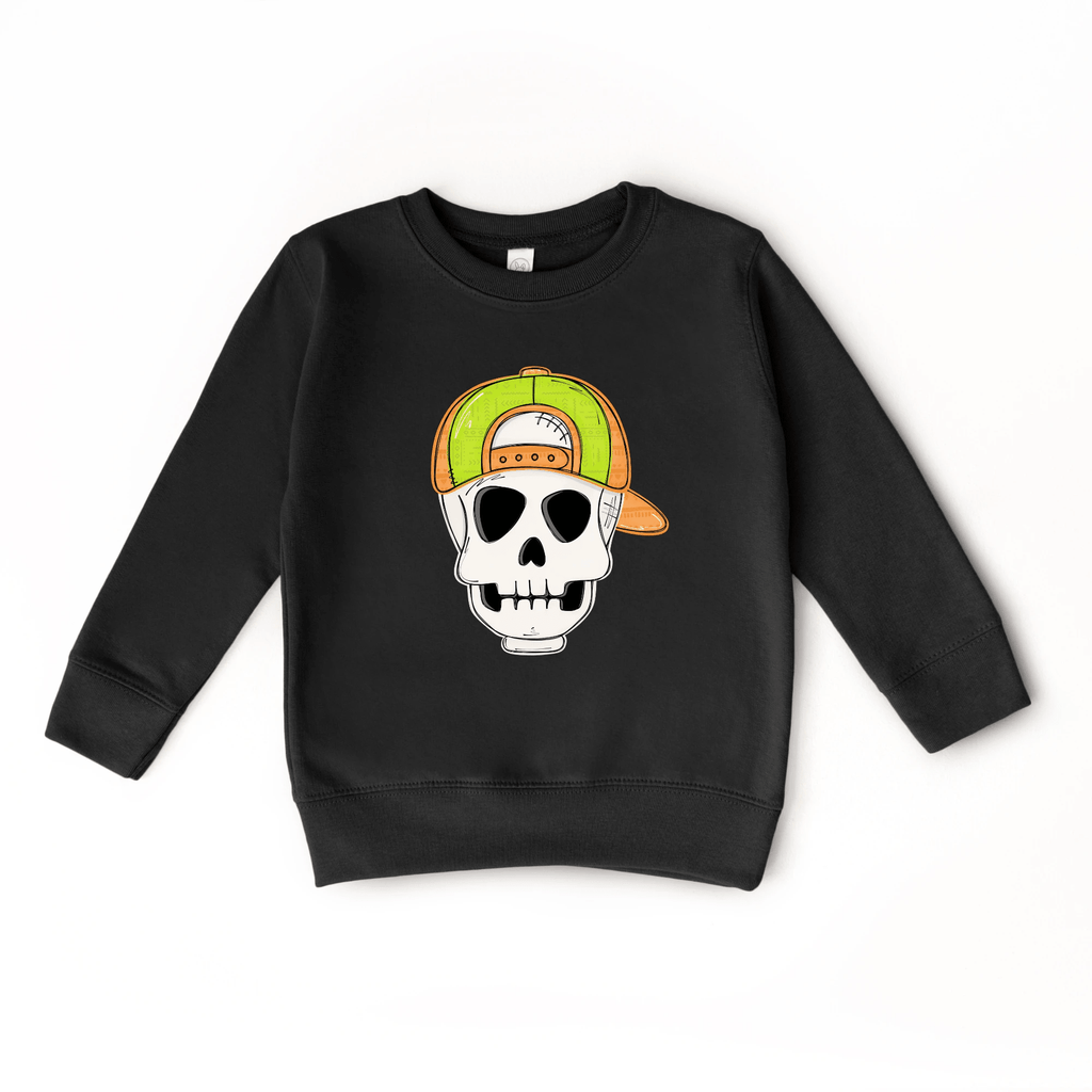 Backwards Hat Skull toddler and youth Sweatshirt by Benny and Ray Apparel