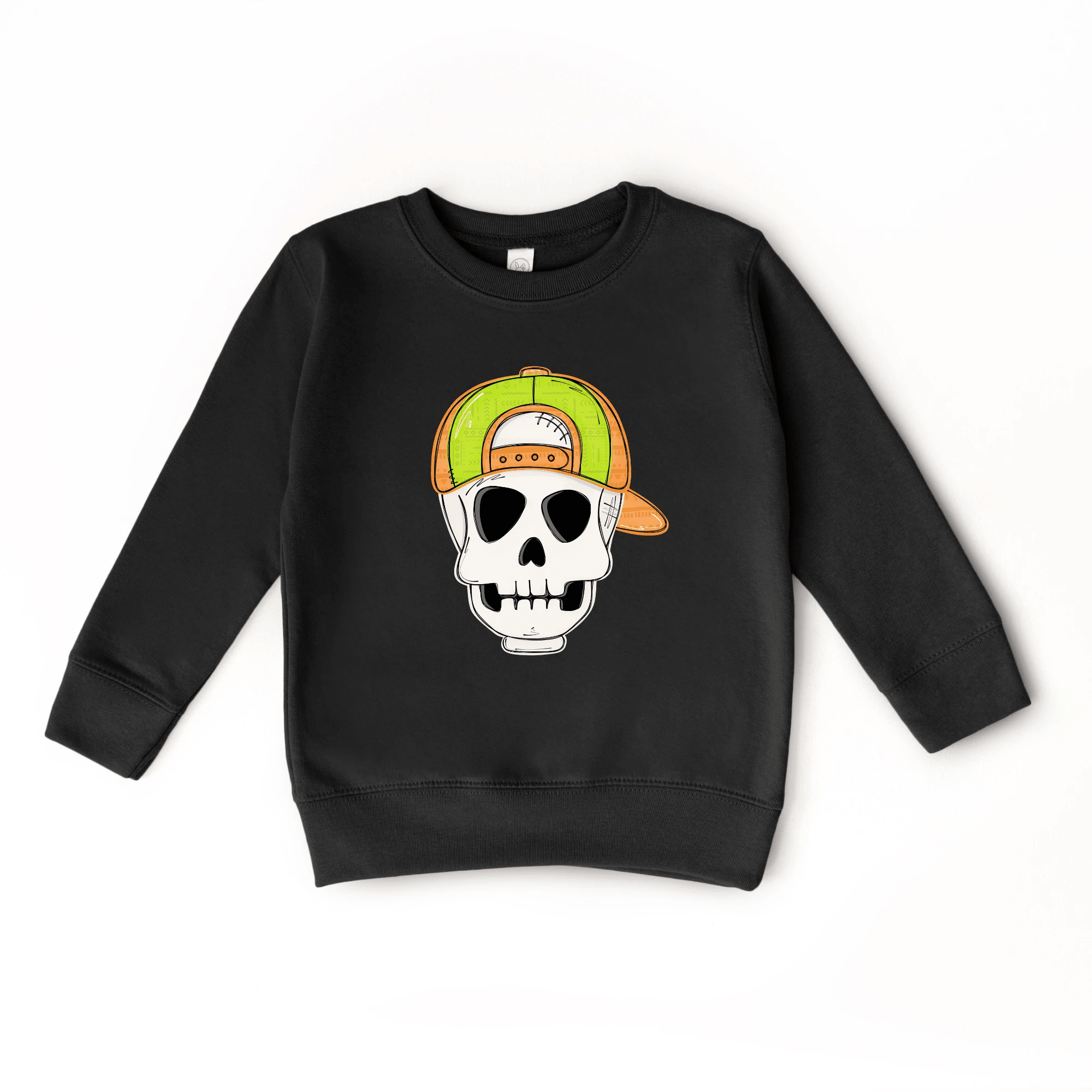 Backwards Hat Skull toddler and youth Sweatshirt by Benny and Ray Apparel