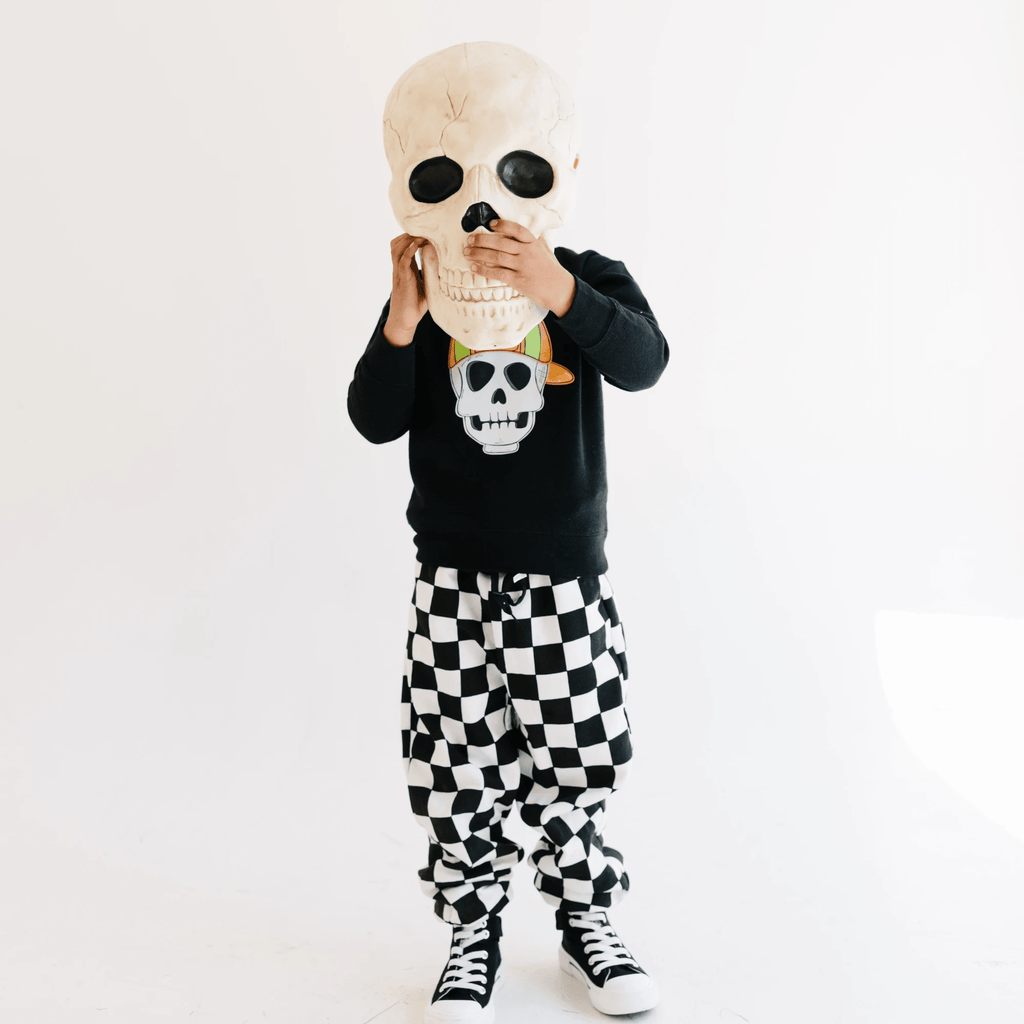 Backwards Hat Skull toddler and youth Sweatshirt by Benny and Ray Apparel