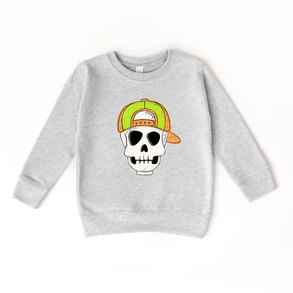 Backwards Hat Skull toddler and youth Sweatshirt by Benny and Ray Apparel