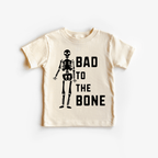 Bad to the Bone toddler and youth tee, Halloween collection by Benny and Ray Apparel
