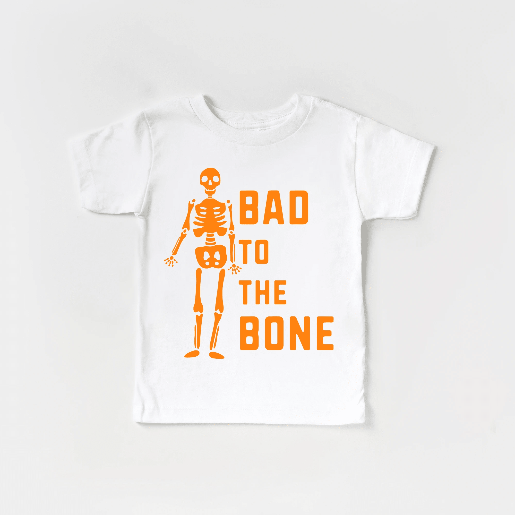 Bad to the Bone toddler and youth tee, Halloween collection by Benny and Ray Apparel