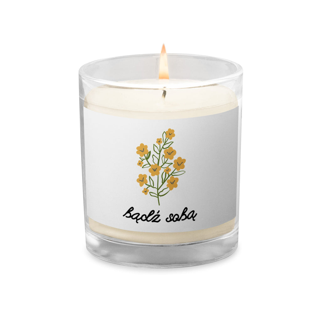 bądź sobą Polish unscented Glass jar soy wax candle