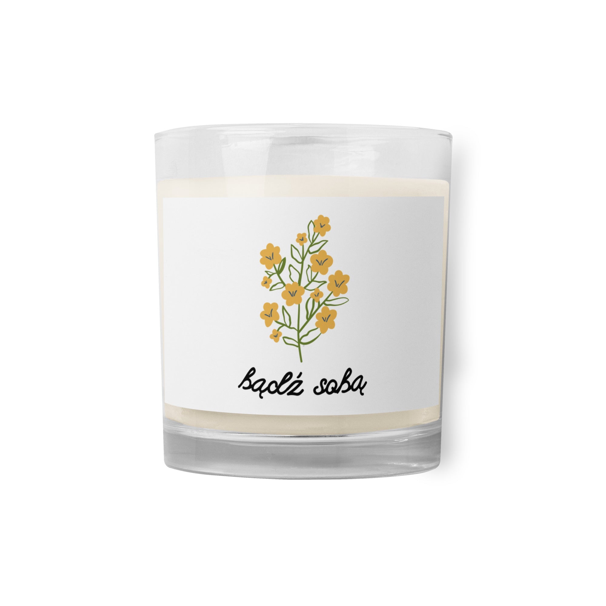 bądź sobą Polish unscented Glass jar soy wax candle