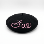 Bae Embroidered Beret in Black Hat La Vie Bien Bae Embroidered Beret in Black