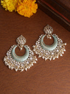 Shoshaa Sea Green & Gold-Polished Classic Chandbalis
