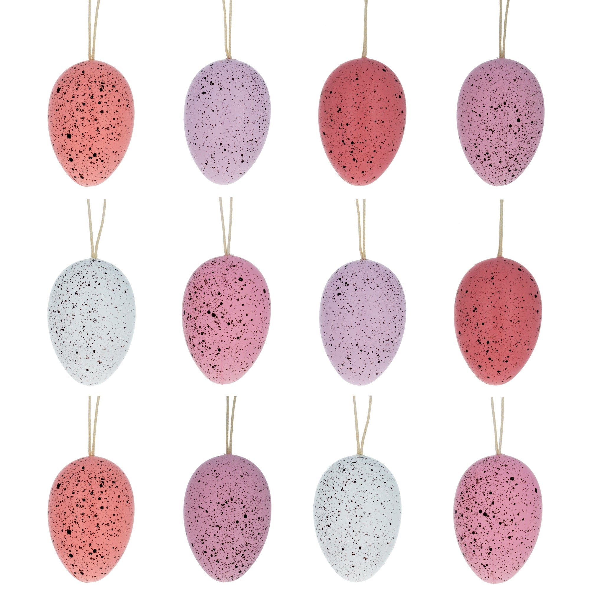 Bag of 12 Pink and White Speckled Plastic Easter Egg Ornaments 2.35 Inches Easter Eggs > Ornaments La Vie Bien Bag of 12 Pink and White Speckled Plastic Easter Egg Ornaments 2.35 Inches