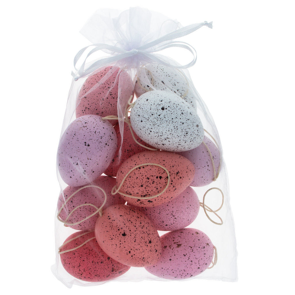 Bag of 12 Pink and White Speckled Plastic Easter Egg Ornaments 2.35 Inches Easter Eggs > Ornaments La Vie Bien Bag of 12 Pink and White Speckled Plastic Easter Egg Ornaments 2.35 Inches