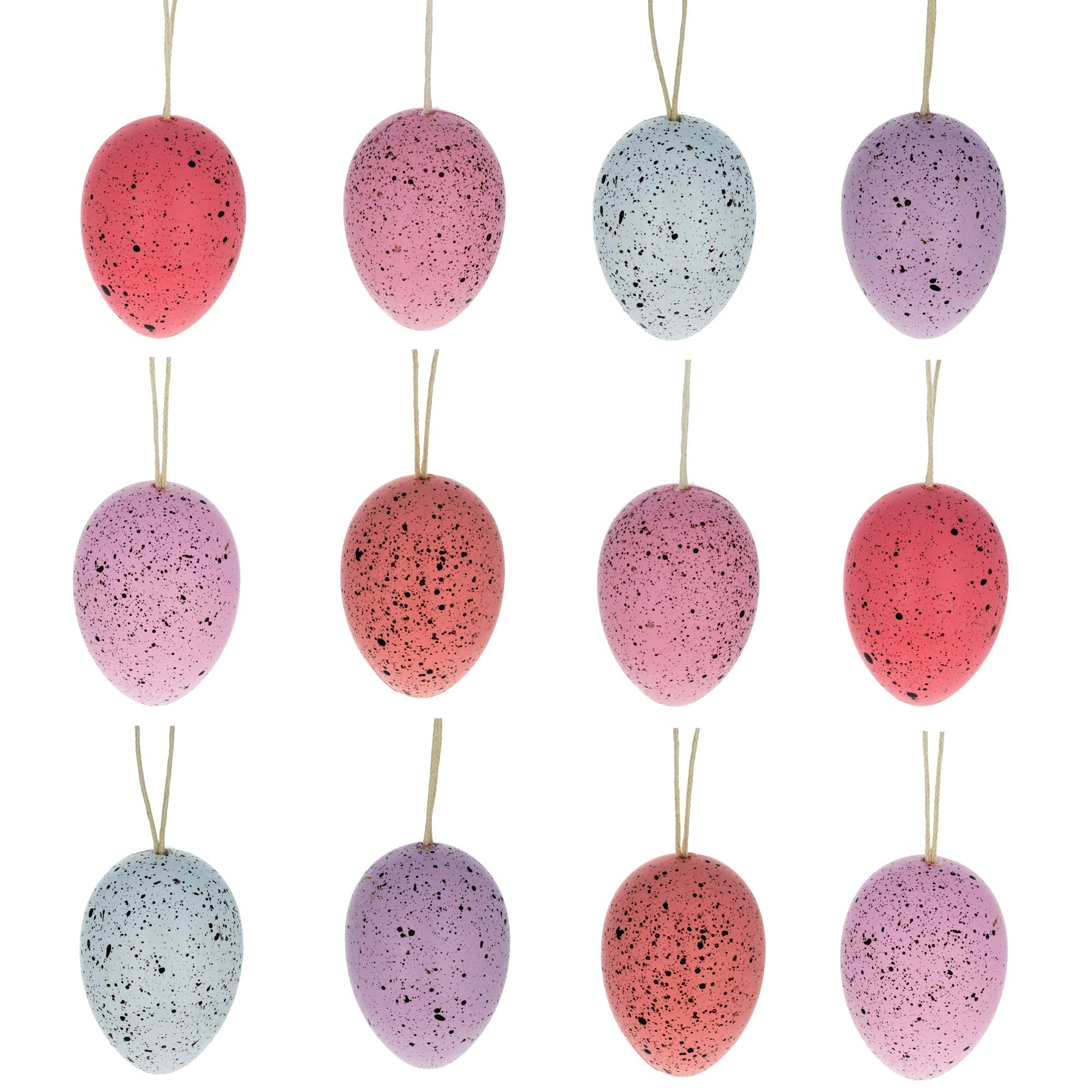 Bag of 12 Pink and White Speckled Plastic Easter Egg Ornaments 2.35 Inches Easter Eggs > Ornaments La Vie Bien Bag of 12 Pink and White Speckled Plastic Easter Egg Ornaments 2.35 Inches