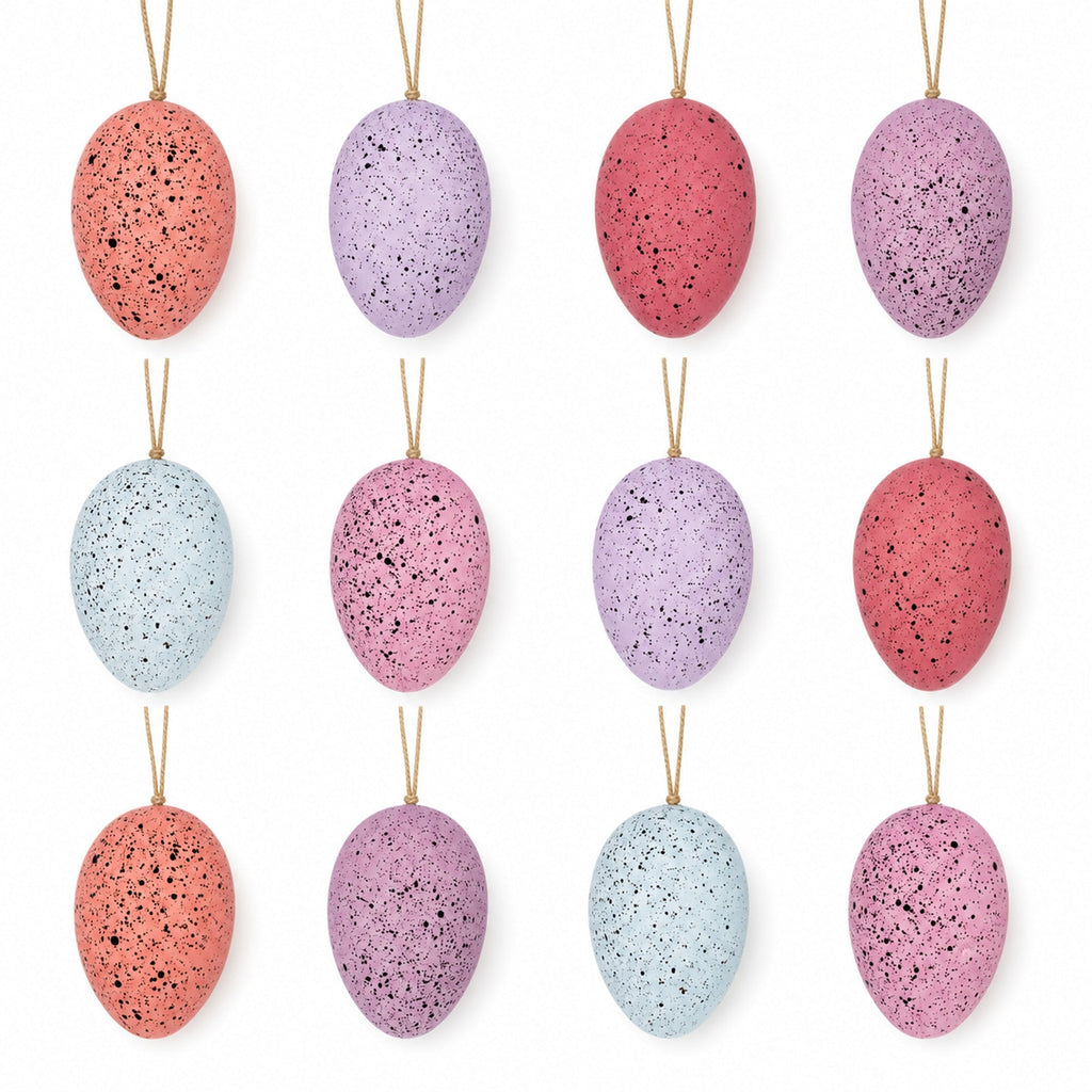 Bag of 12 Pink and White Speckled Plastic Easter Egg Ornaments 2.35 Inches Easter Eggs > Ornaments La Vie Bien Bag of 12 Pink and White Speckled Plastic Easter Egg Ornaments 2.35 Inches