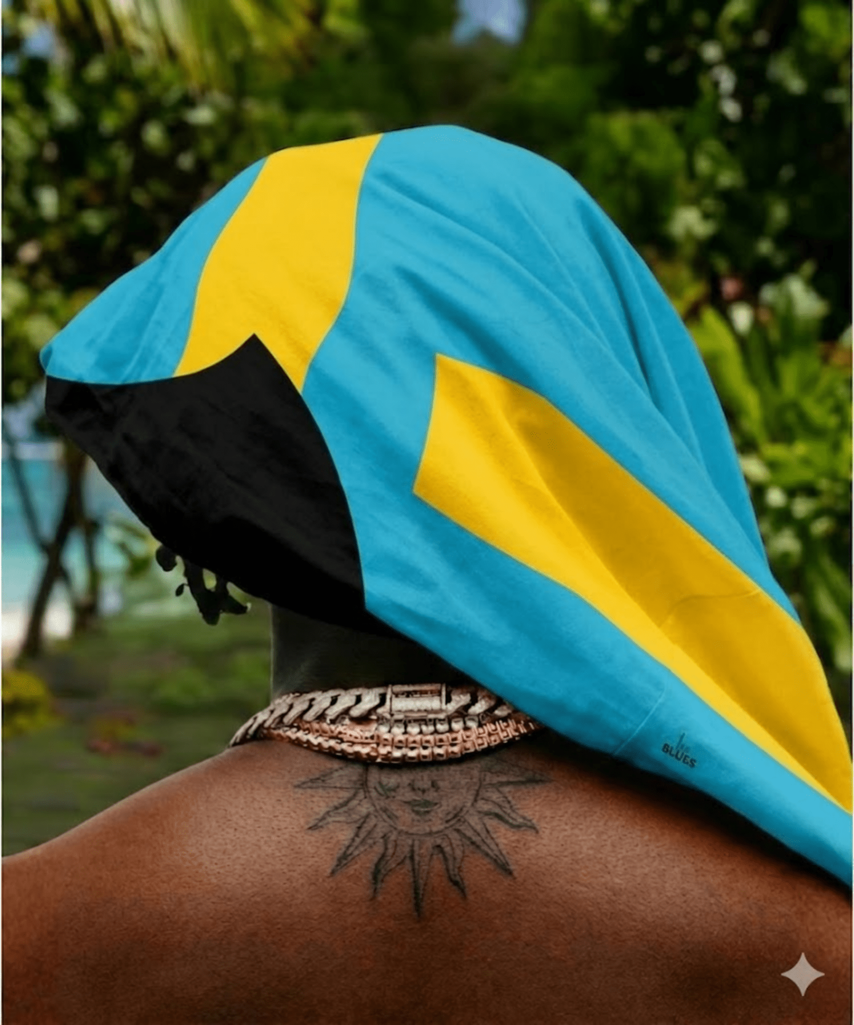 Bahamas Flag Bandana All-Over Print Bandana La Vie Bien Bahamas Flag Bandana