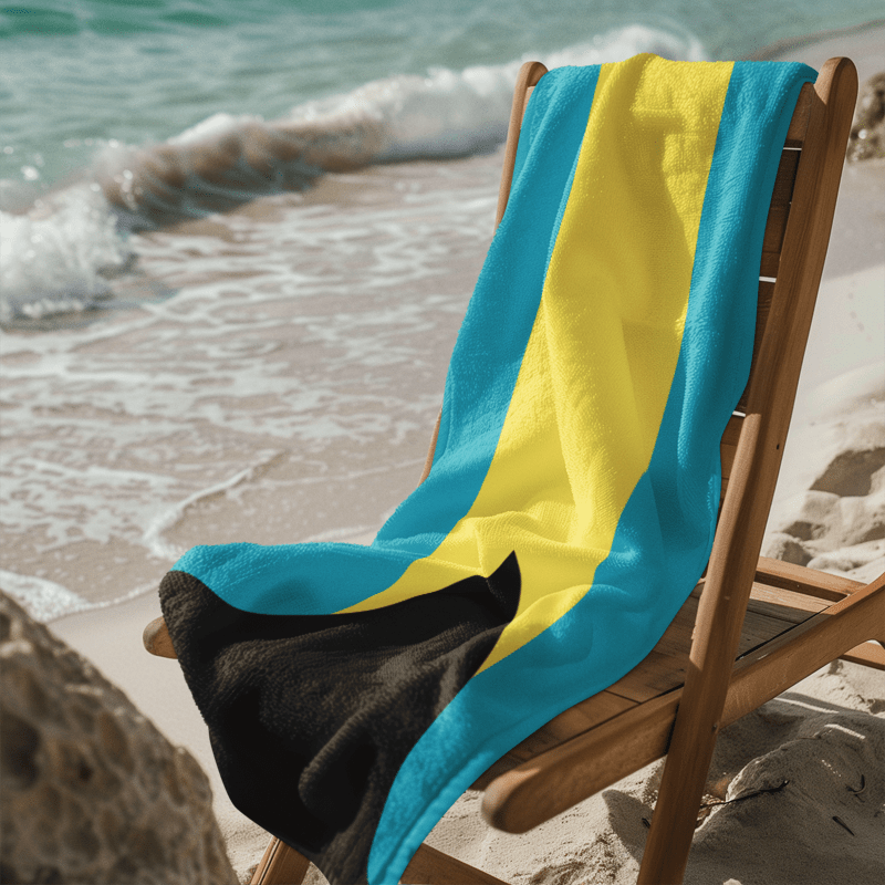 Bahamas Flag Beach Towel Beach Towel (Generic Brand) La Vie Bien Bahamas Flag Beach Towel