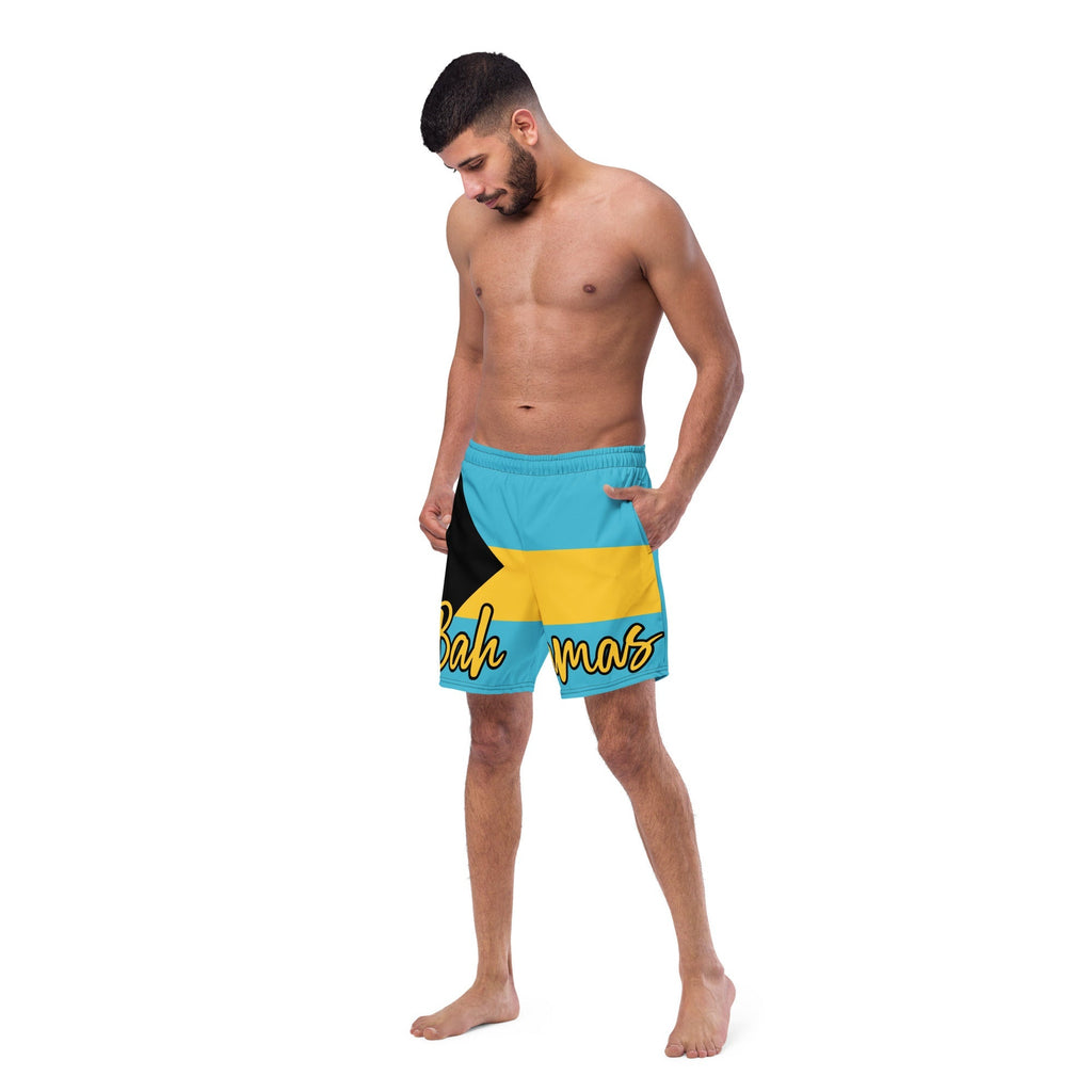 Bahamas Flag Recycled Swim Trunks All - Over Print Recycled Swim Trunks La Vie Bien Bahamas Flag Recycled Swim Trunks