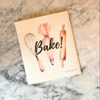 Bake! Swedish Dishcloth | Whisk, Pastry Bag, Rolling Pin (baking tools) Swedish Dishcloths La Vie Bien Bake! Swedish Dishcloth | Whisk, Pastry Bag, Rolling Pin (baking tools)