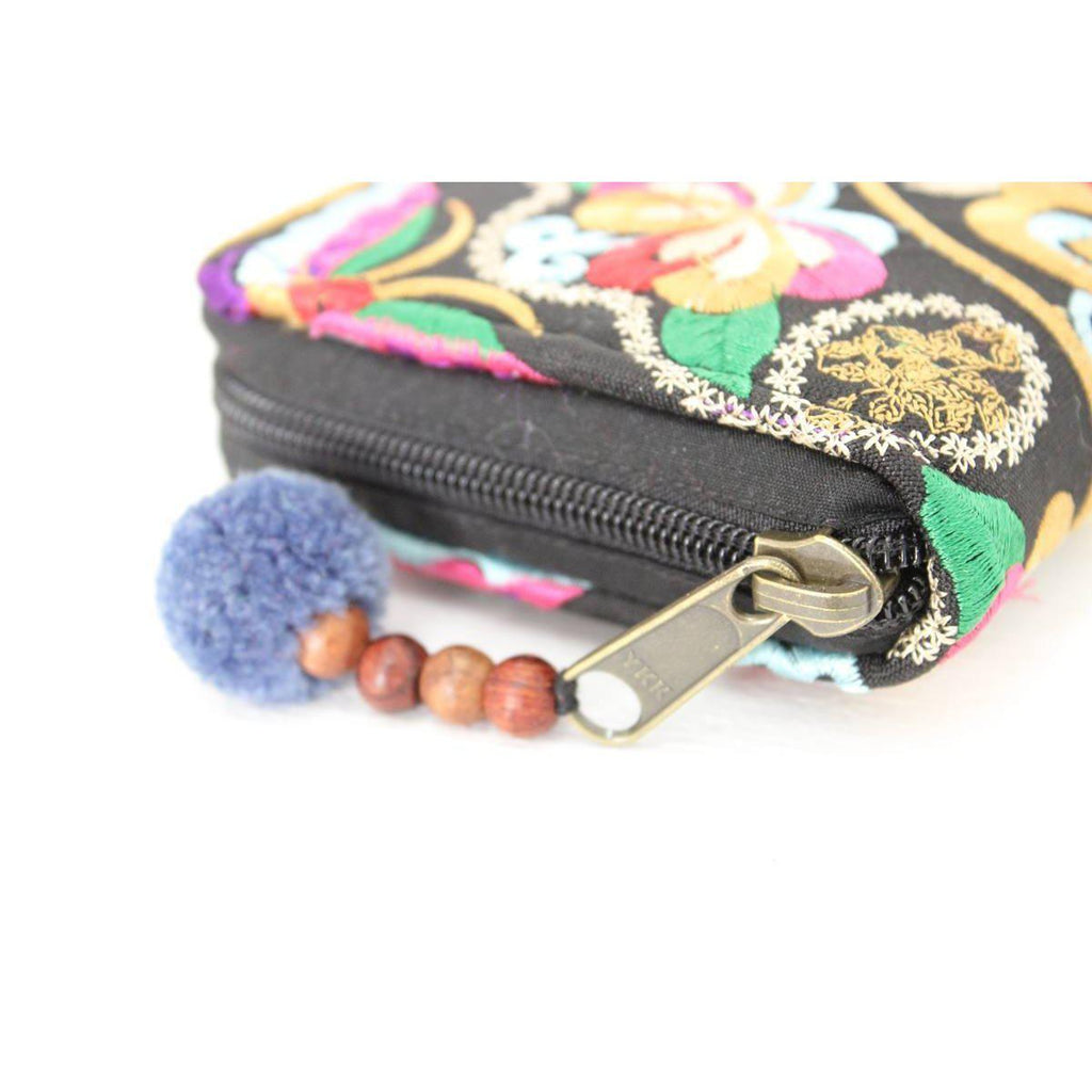 Bali Flower Embroidered Wallet - Thailand Bags La Vie Bien Bali Flower Embroidered Wallet - Thailand