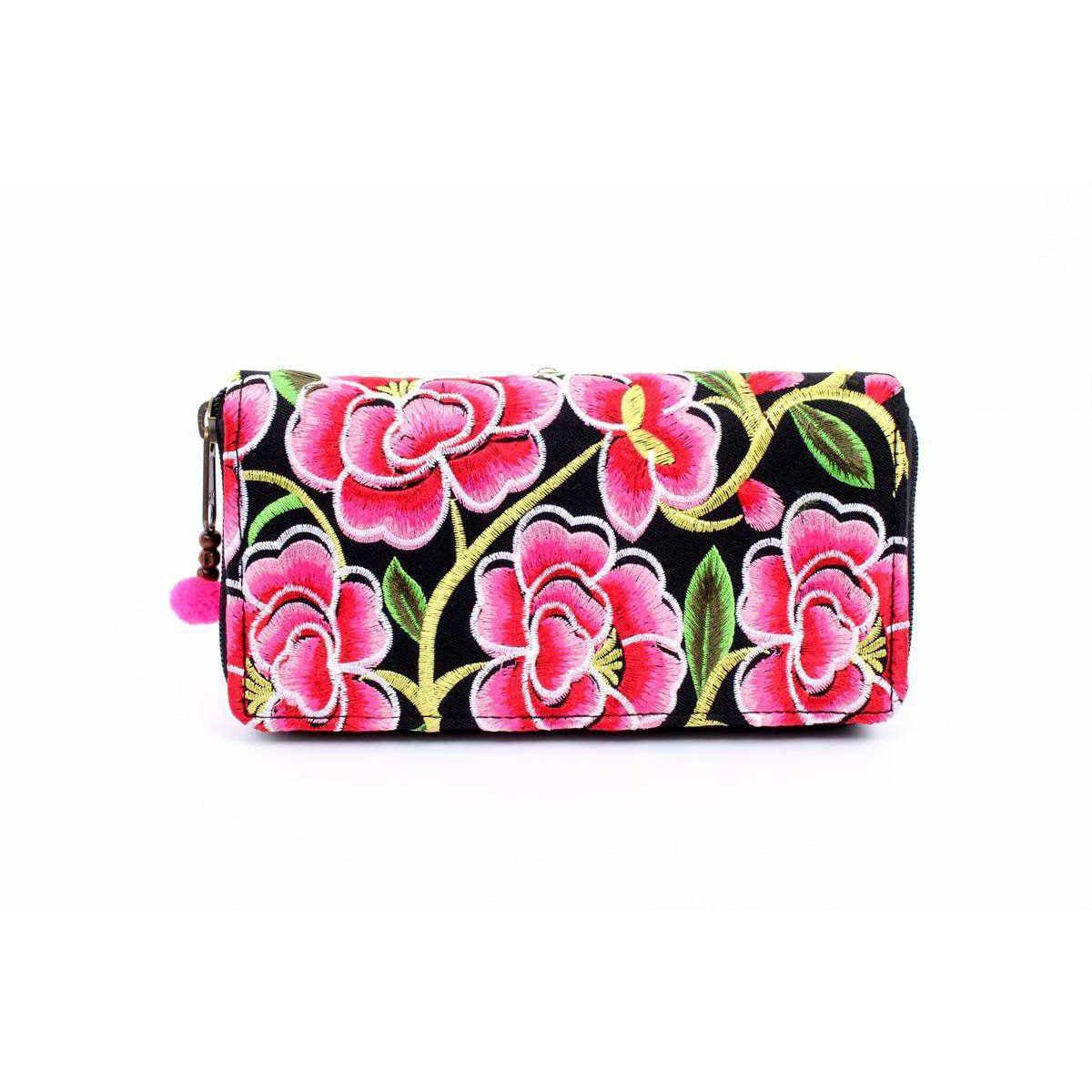 Bali Flower Embroidered Wallet - Thailand Bags La Vie Bien Bali Flower Embroidered Wallet - Thailand