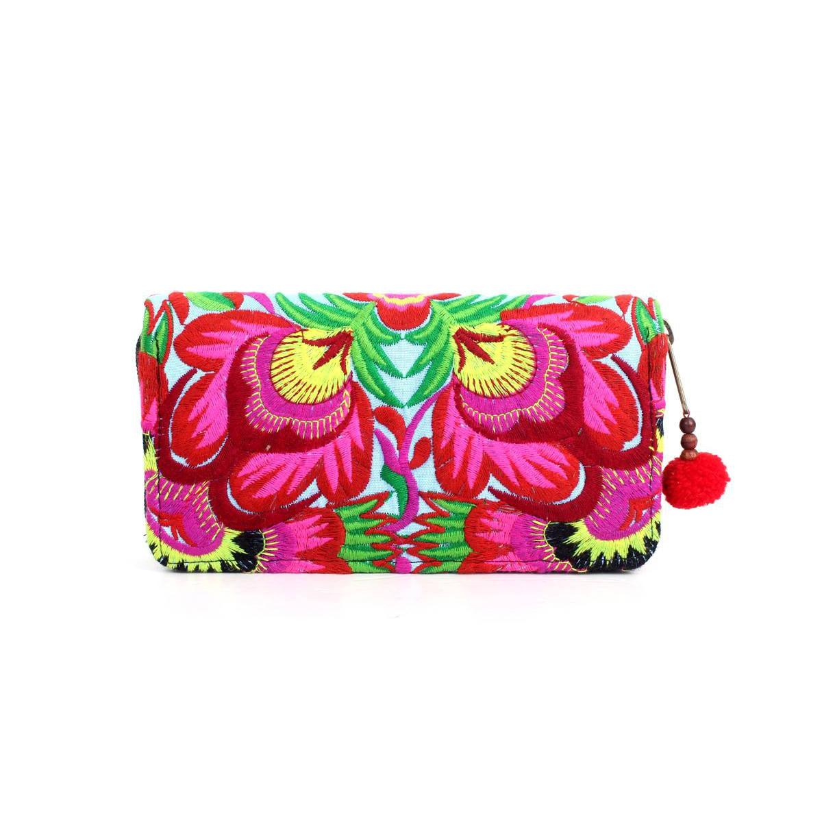 Bali Flower Embroidered Wallet - Thailand Bags La Vie Bien Bali Flower Embroidered Wallet - Thailand