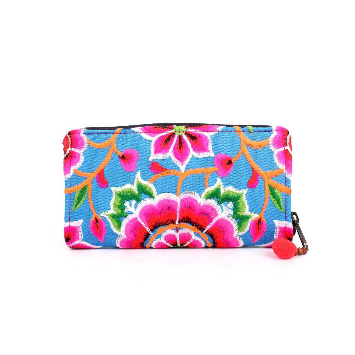 Bali Flower Embroidered Wallet - Thailand Bags La Vie Bien Bali Flower Embroidered Wallet - Thailand