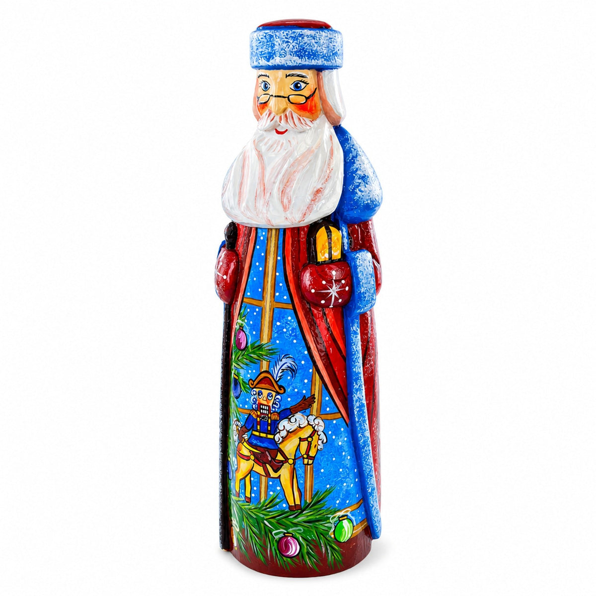 Ballerina & Nutcracker Hand Carved Solid Wooden Santa Figurine 11 Inches Christmas Decor > Carved Wooden Santa La Vie Bien Ballerina & Nutcracker Hand Carved Solid Wooden Santa Figurine 11 Inches