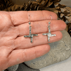 Ballyfarnan Irish Saint Bridget's Cross Earrings in Sterling Silver Dangle Earrings La Vie Bien Ballyfarnan Irish Saint Bridget's Cross Earrings in Sterling Silver