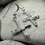 Ballyfarnan Irish Saint Bridget's Cross Earrings in Sterling Silver Dangle Earrings La Vie Bien Ballyfarnan Irish Saint Bridget's Cross Earrings in Sterling Silver
