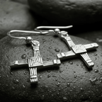 Ballyfarnan Irish Saint Bridget's Cross Earrings in Sterling Silver Dangle Earrings La Vie Bien Ballyfarnan Irish Saint Bridget's Cross Earrings in Sterling Silver