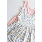 Bamboo Adventure Daisy Twirl Dress in Pink with Floral Print by Polished Prints