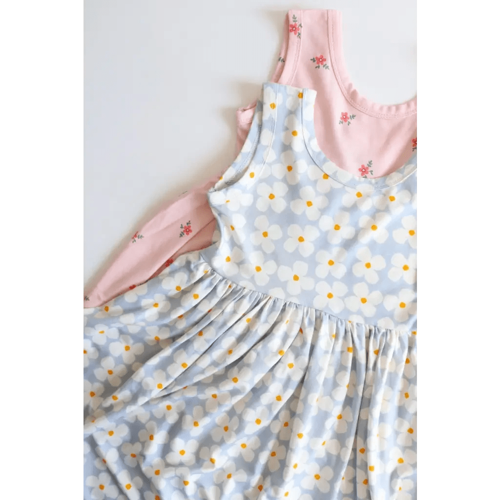 Bamboo Adventure Twirl Dress in Pink with Floral Prints by Polished Prints