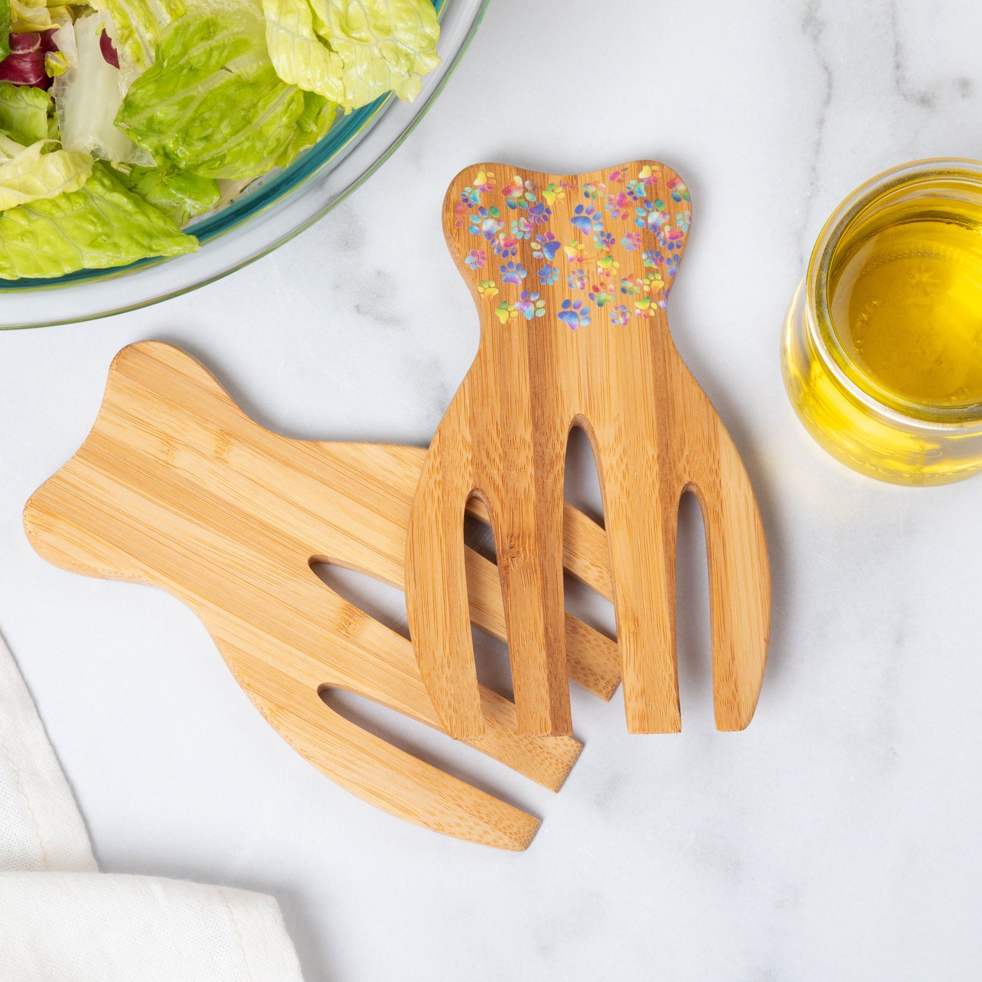 Bamboo Bear Claw Salad Serving Set Serveware La Vie Bien Bamboo Bear Claw Salad Serving Set