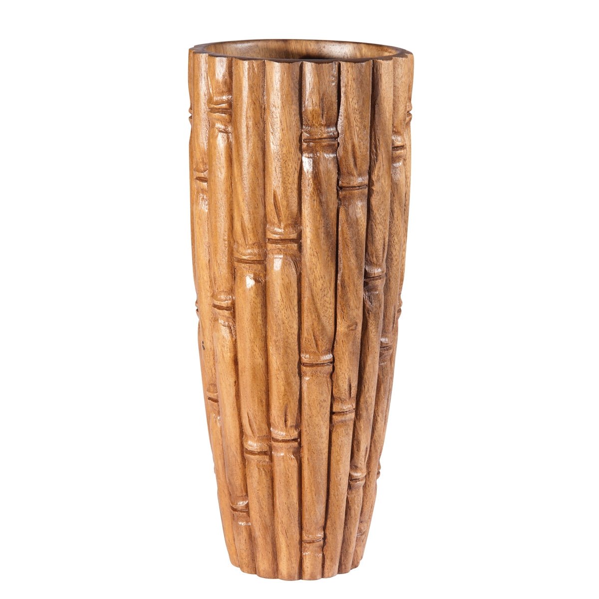 Bamboo Carved Vase Accent Decor La Vie Bien Bamboo Carved Vase