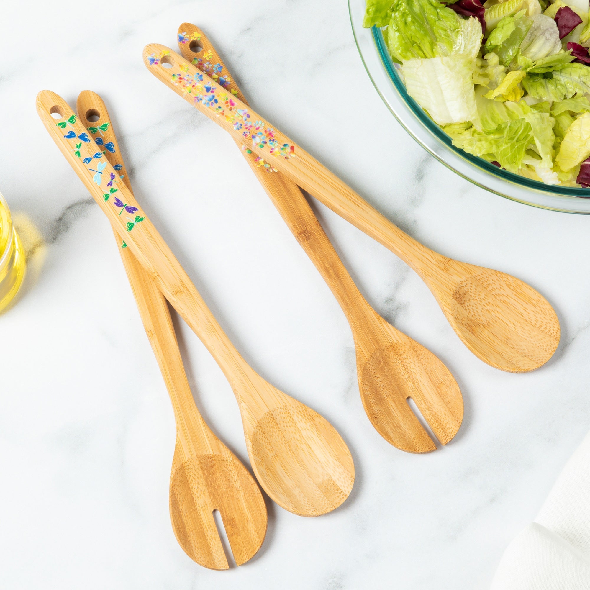 Bamboo Serving Spoon Set - Set of 2 Serveware La Vie Bien Bamboo Serving Spoon Set - Set of 2