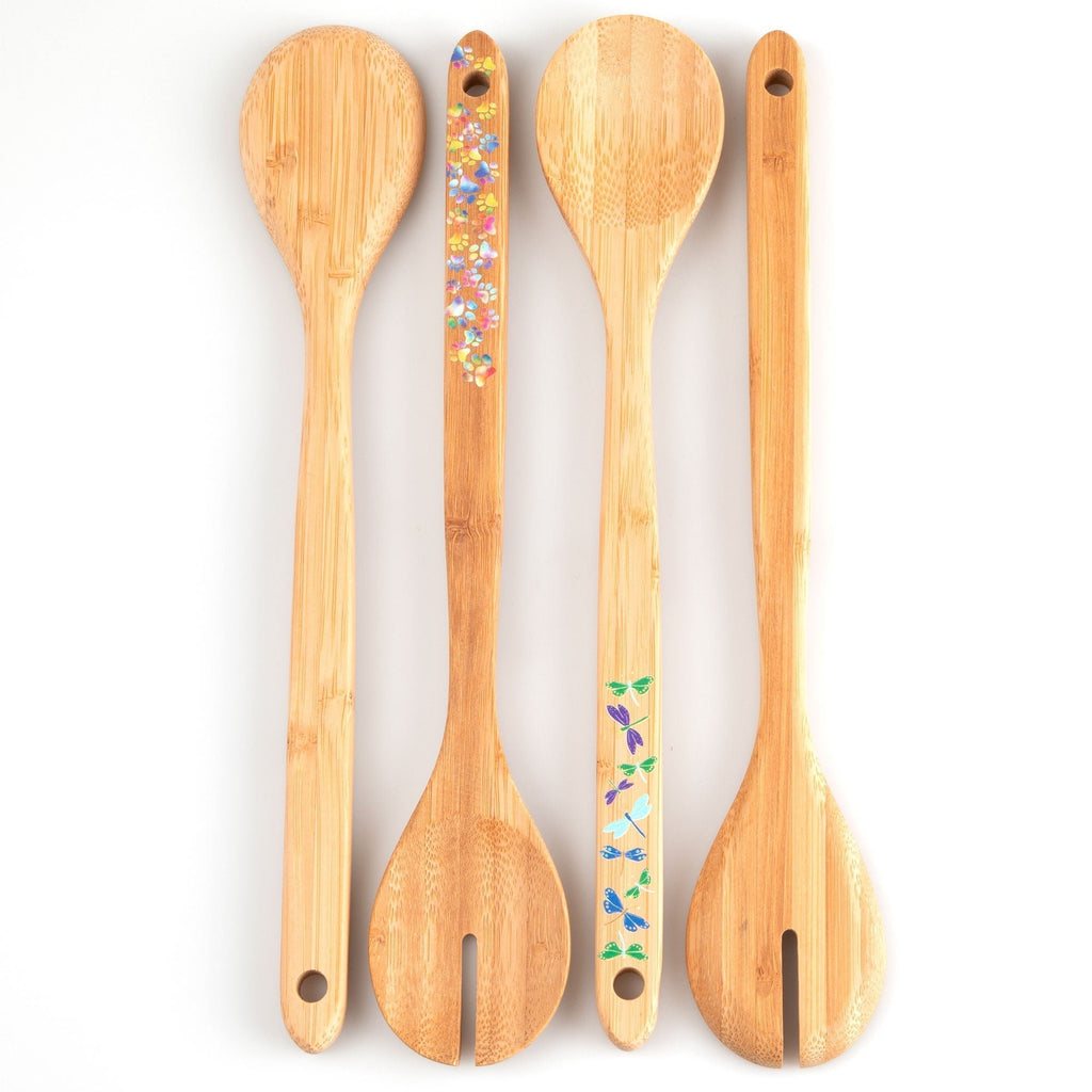 Bamboo Serving Spoon Set - Set of 2 Serveware La Vie Bien Bamboo Serving Spoon Set - Set of 2