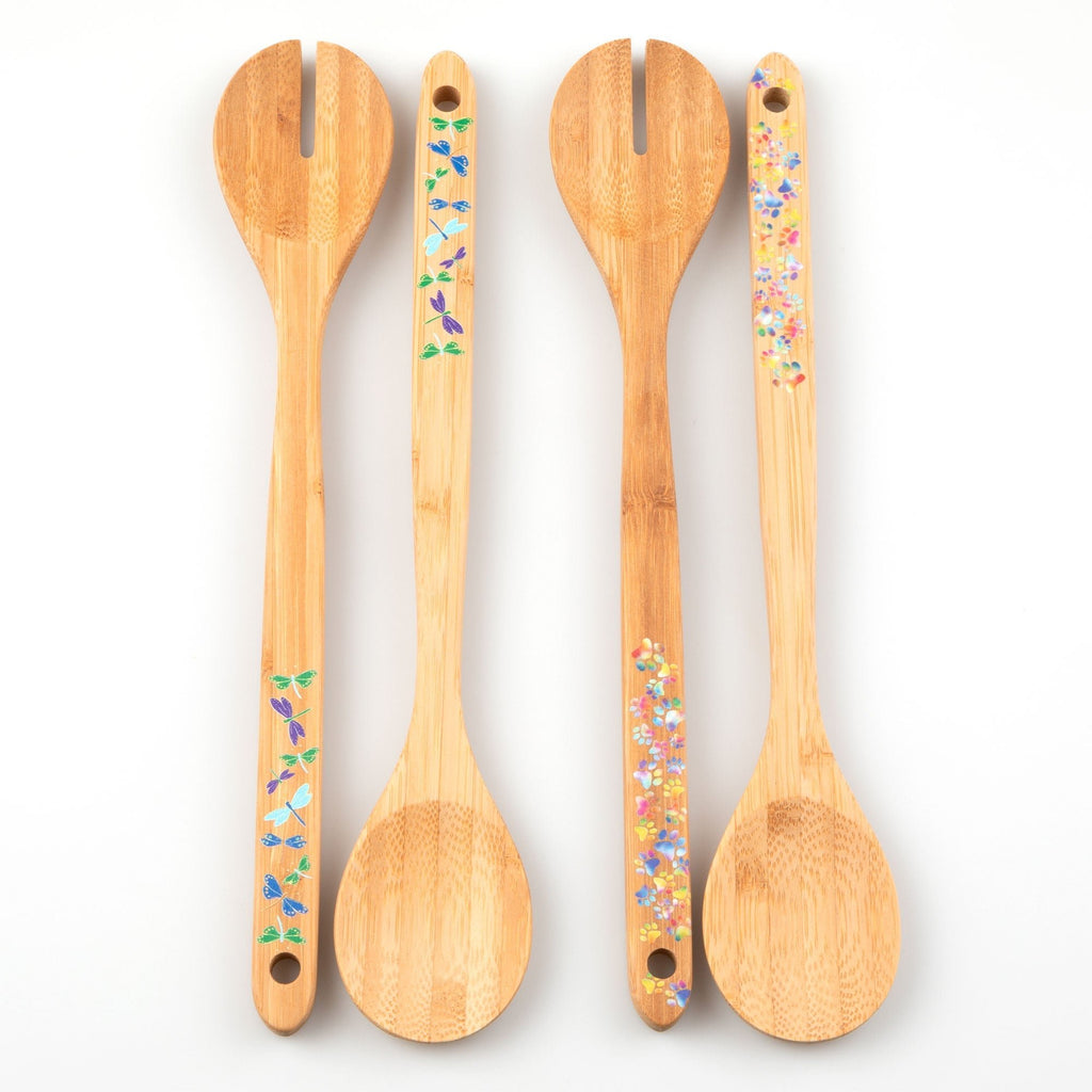 Bamboo Serving Spoon Set - Set of 2 Serveware La Vie Bien Bamboo Serving Spoon Set - Set of 2