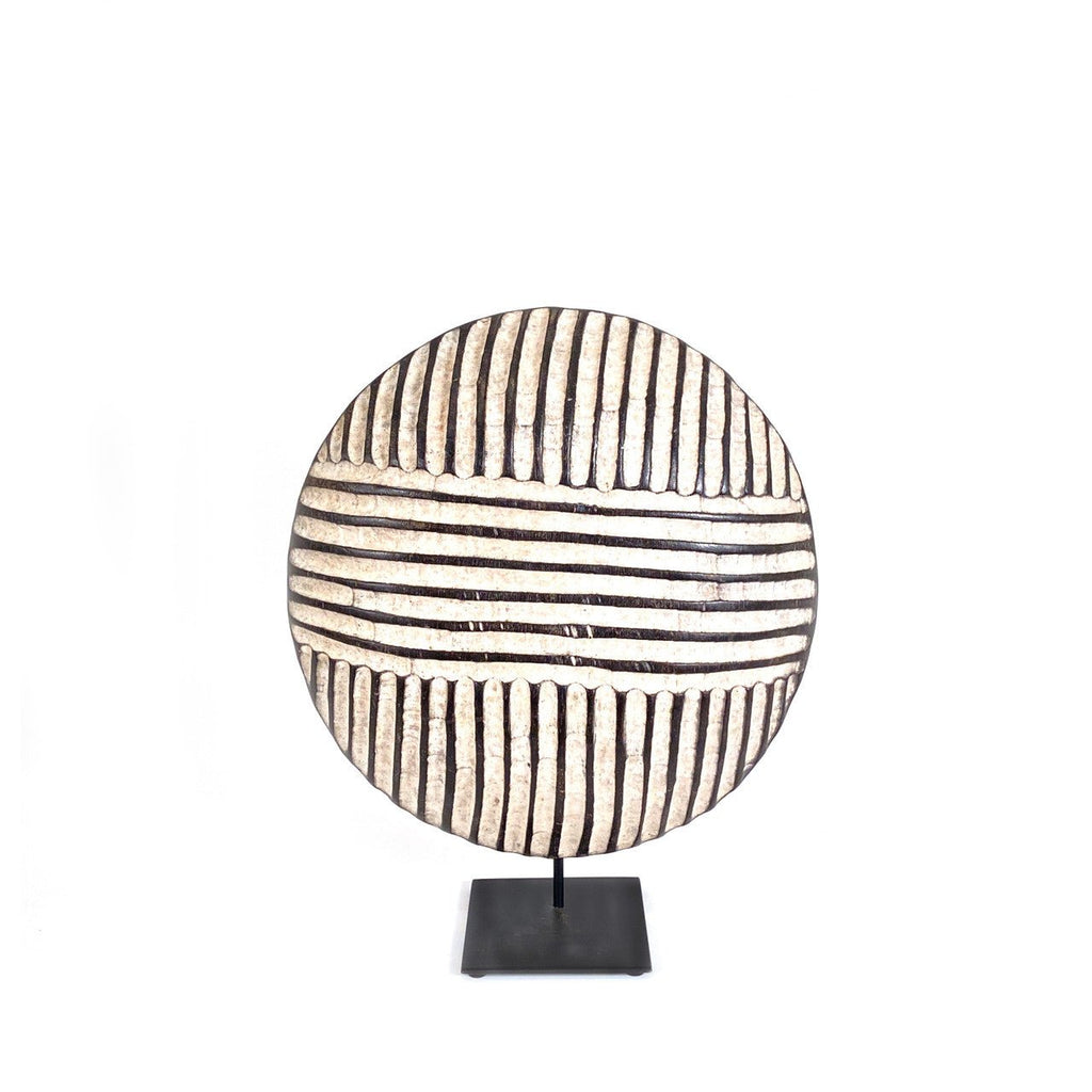 Bamileke Shield 12" Geometric Pattern La Vie Bien Bamileke Shield 12" Geometric Pattern