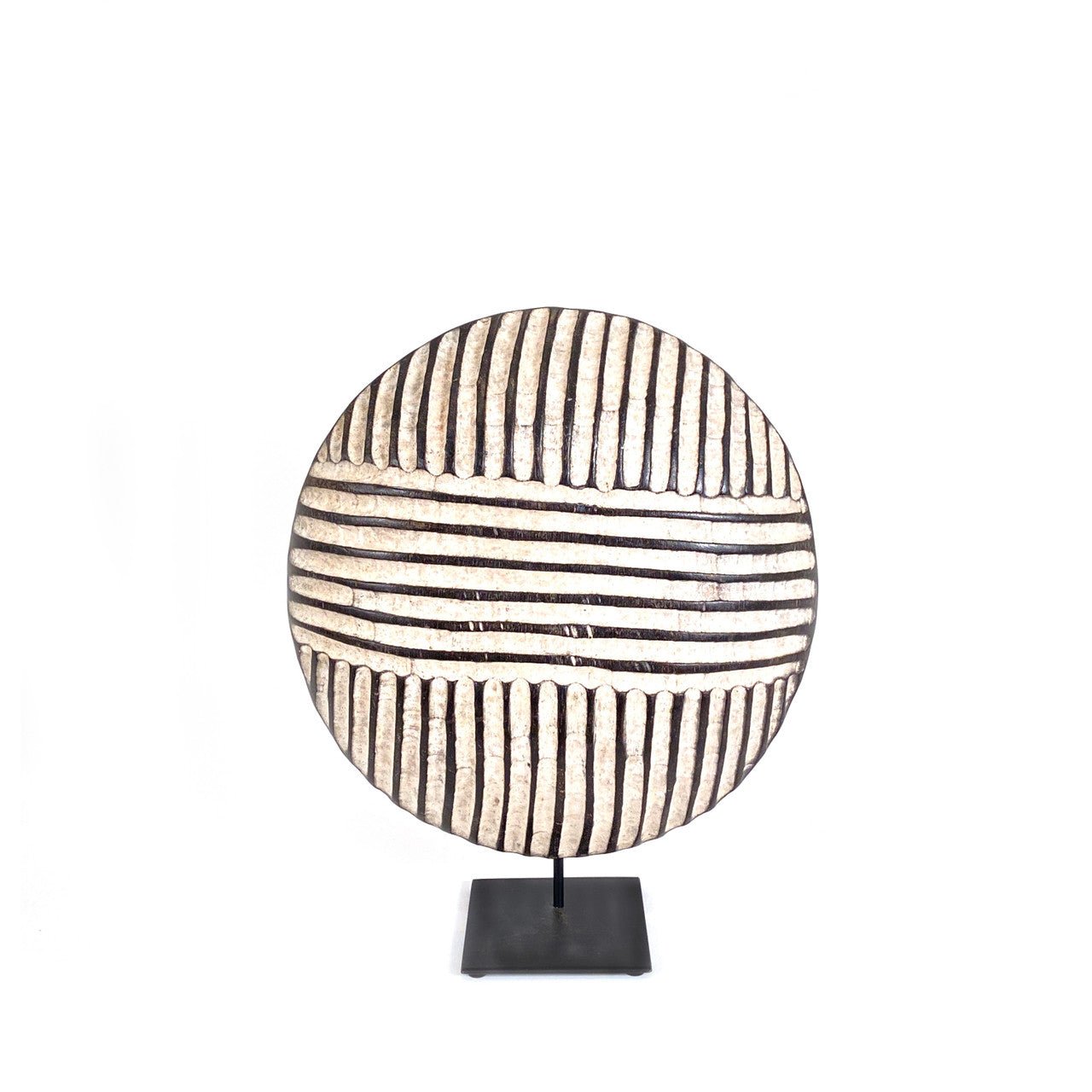 Bamileke Shield 12" Geometric Pattern La Vie Bien Bamileke Shield 12" Geometric Pattern